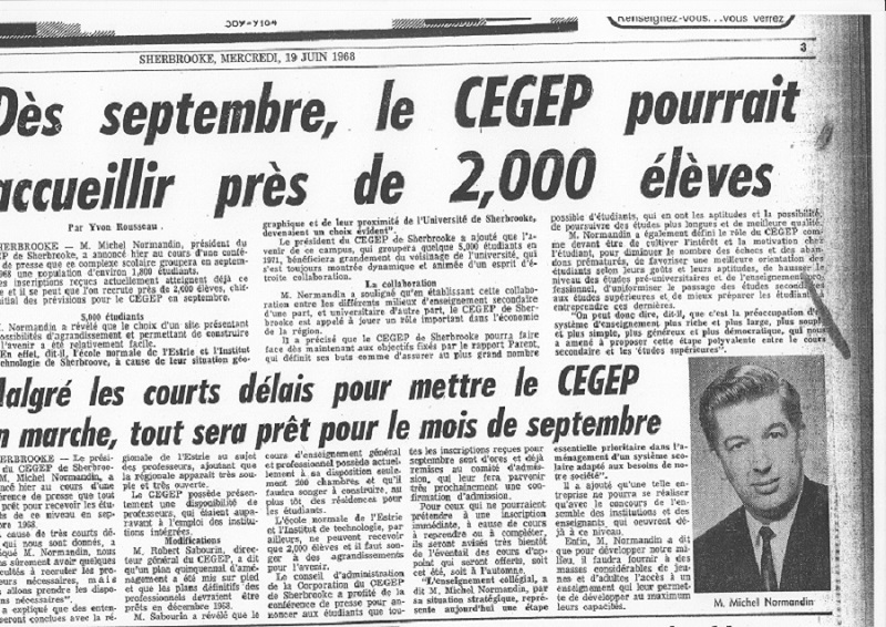 CdeS 1968 article la tribune ligne